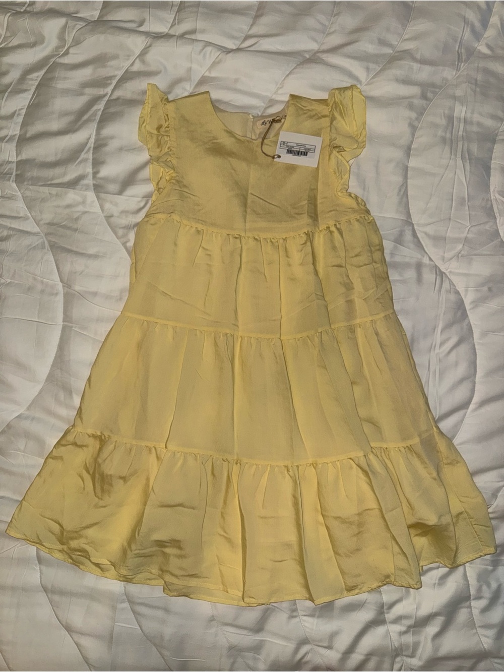 NWT Women’s Yellow Tiered Ruffle Babydoll Dress